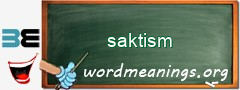 WordMeaning blackboard for saktism